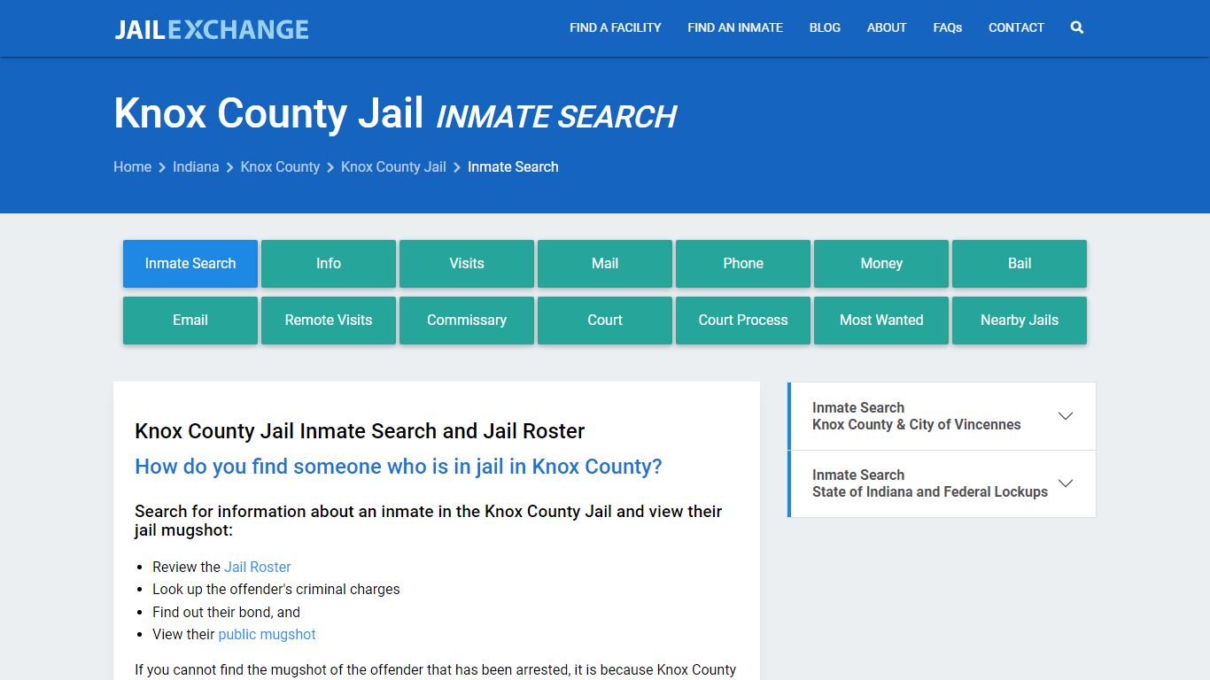 Inmate Search: Roster & Mugshots - Knox County Jail, IN